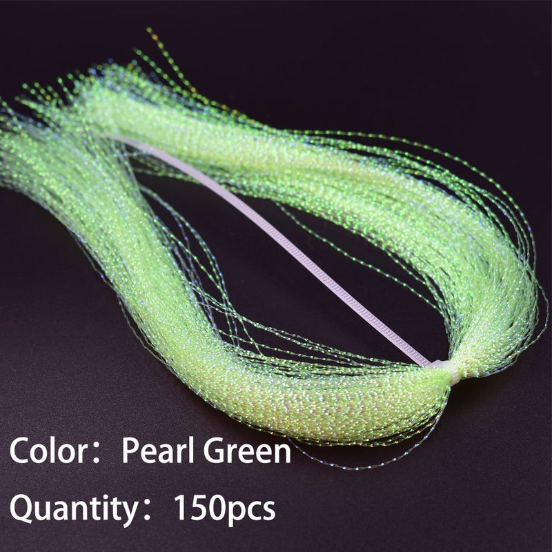 PHECDA PROFLY 10 Packs Crystal Flash Fly Fishing Line Fly Tying Material for Fishing Lure Dry Flies (10Packs Pearl Green) - Image 2